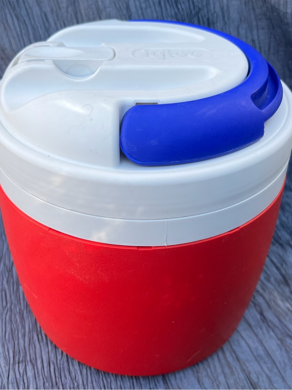 Vtg IGLOO Elite 1 gallon Water Cooler Dog K9 Training Drinking Red, White & Blue